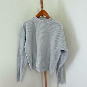 Vintage Basix Gray Relaxed Fit Knit Cotton Sweater Women’s Size Large